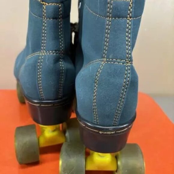 Roller Skates Blue Suede Cowhide High-top Unisex Classic US11M/US13W - Picture 4 of 7